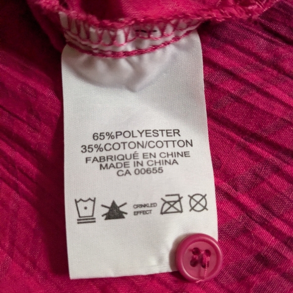 Vintage 00's, Michel Antoni, pink, 3/4 sleeves, button down, long, blouse. - Picture 11 of 13